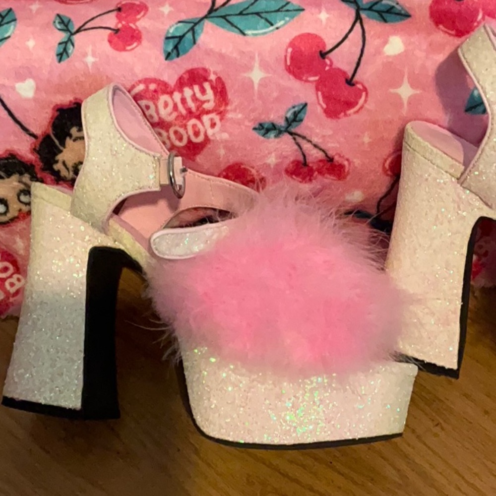 Sugar Thrillz Iridescent Glitter Platforms Malibu - Picture 6 of 12